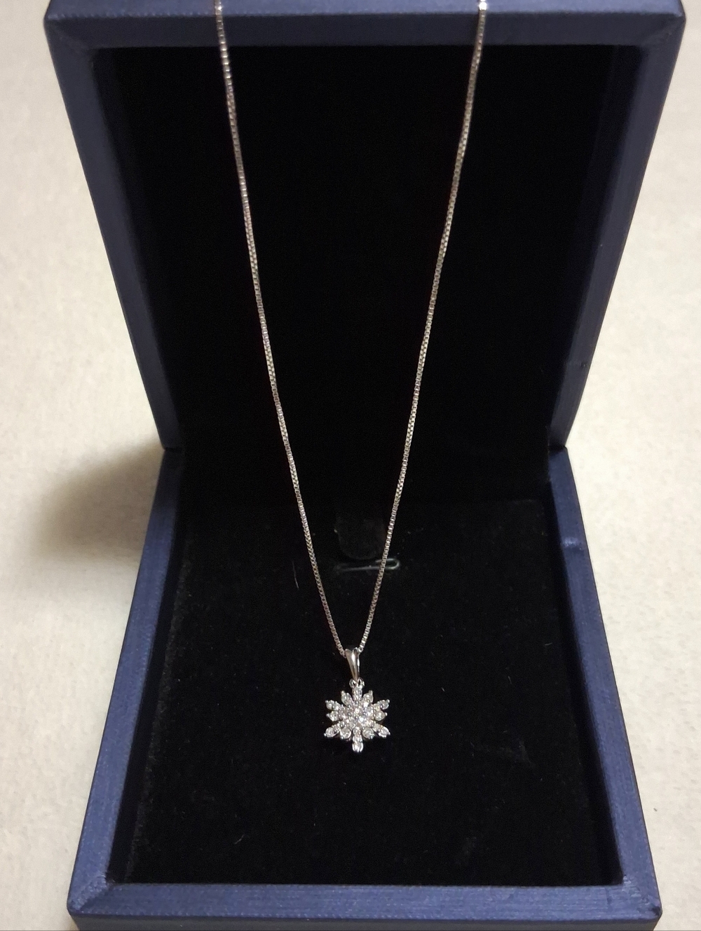 Natural Diamond 💎 Starburst Necklace 16-18"  925 Sterling Silver